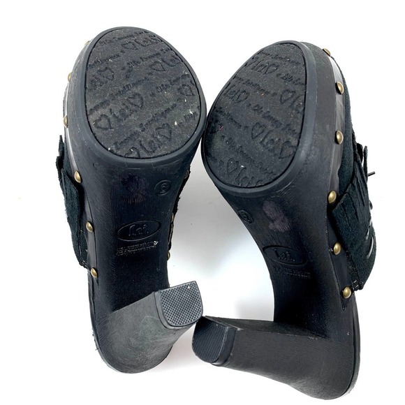 90's vintage L.E.I platform Mary Jane black tassel clogs - Picture 3 of 11